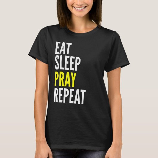 食べスプ祈リプ祈トスピリチュアル Tシャツ (正面)