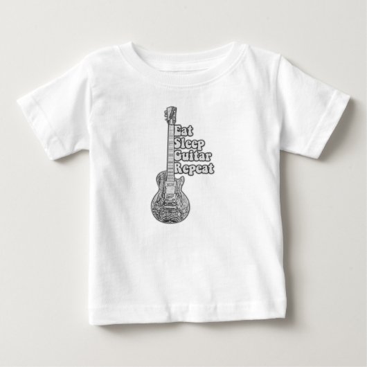 食べスリーギターリピートヴィンテージ ベビーTシャツ (正面)