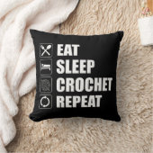 食べスリークロチェットリピート クッション (ブランケット)