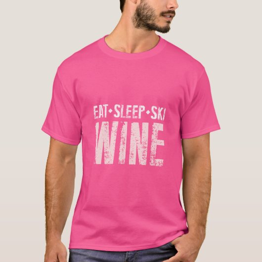 食べスリースキワインデザイン Tシャツ (正面)