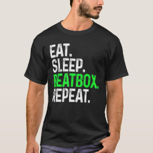 食べスリービートボックスのリピートヒップホップ音楽 Tシャツ