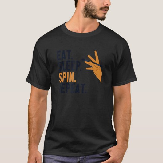 食べスリープのスピン繰り返しトリック Tシャツ (正面)