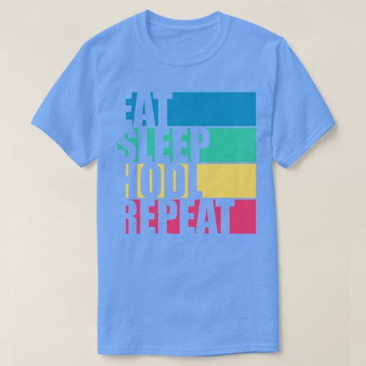 食べスリープの繰り返しおもしろいCrypto Tシャツ (デザイン正面)