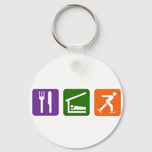 食べスリープアイススケートで滑る キーホルダー (正面)