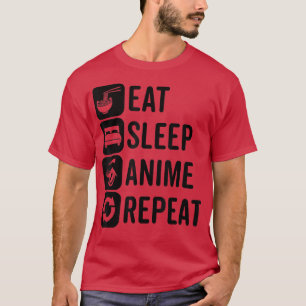 食べスリープアニメリピートオタクアニメかわいい美 Tシャツ