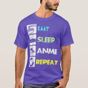 食べスリープアニメリピートマンガジャパンことわざコスプレ Tシャツ
