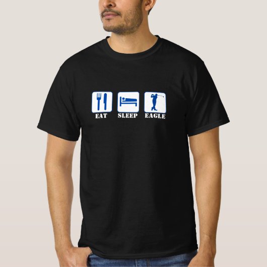 食べスリープイーグル – ゴルフ Tシャツ (正面)