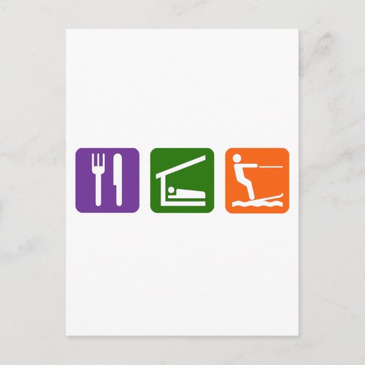 食べスリープウォータースキー ポストカード (正面)