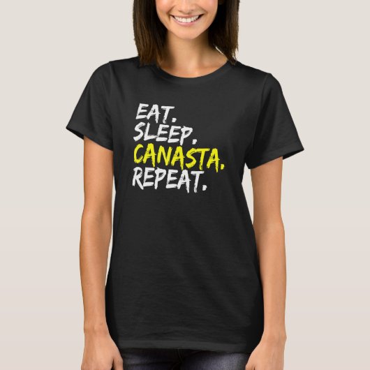 食べスリープカナスタリピートカードゲーム Tシャツ (正面)