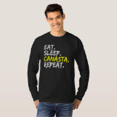 食べスリープカナスタリピートカードゲーム Tシャツ (正面フル)