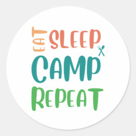 食べスリープキャンプリピート – 究極のキャンピングライフ ラウンドシール