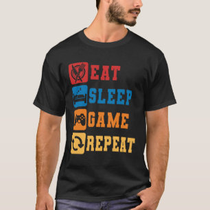 食べスリープゲームリピーターおたくギーク Tシャツ
