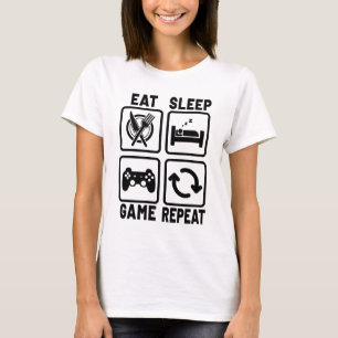 食べスリープゲームリピーターおたくギーク Tシャツ