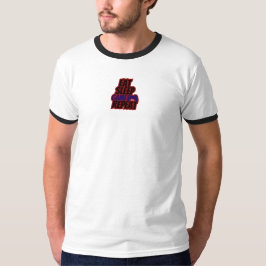 食べスリープゲームリピート – gamer life tee tシャツ (正面)