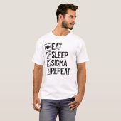 食べスリープシグマリピートおもしろいシグマ Tシャツ (正面フル)