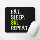 食べスリープスキーリピートのスキーヤーおもしろい恋人 マウスパッド (マウス)