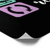 食べスリープスケートおもしろい姿スケータースイススケートで滑る ポスター (角)