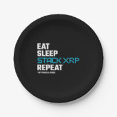 食べスリープスタックおもしろいXRP暗号化引用文ミーム ペーパープレート (正面)