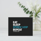 食べスリープスタックおもしろいXRP暗号化引用文ミーム ポストカード (スタンド正面)