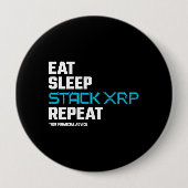 食べスリープスタックおもしろいXRP暗号化引用文ミーム 缶バッジ (正面)