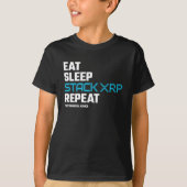 食べスリープスタックおもしろいXRP暗号化引用文ミーム Tシャツ (正面)