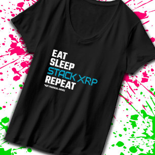食べスリープスタックおもしろいXRP暗号化引用文ミーム Tシャツ