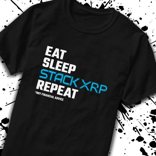 食べスリープスタックおもしろいXRP暗号化引用文ミーム Tシャツ