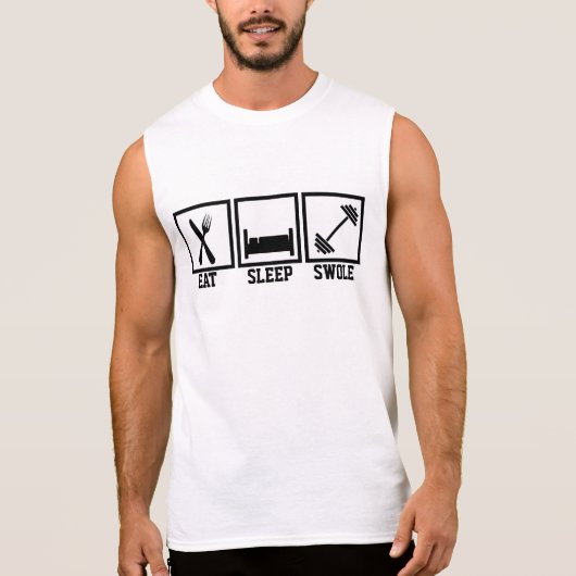 食べスリープスワールリフトウェイトジムトレーニング Tシャツ (正面)