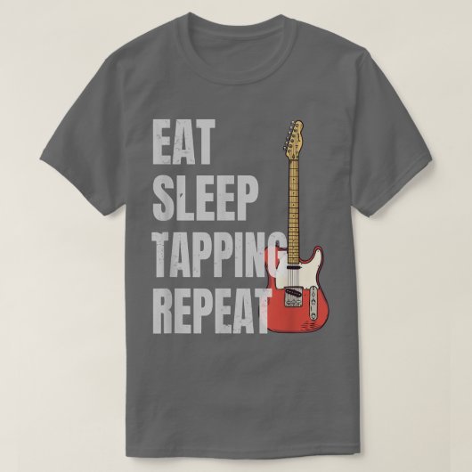食べスリープタッピングRepeat Guitarist Guitar Player 6 Tシャツ (デザイン正面)