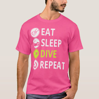 食べスリープダイブおもしろいリピーター Tシャツ