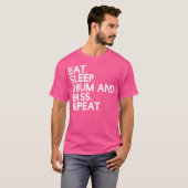 食べスリープドラムとバスリピート – 音楽 Tシャツ (正面フル)