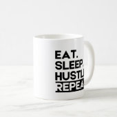 食べスリープハッスルリピートやる気を起こさせる- コーヒーマグカップ (正面右)