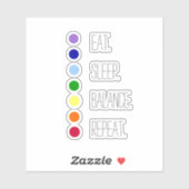 食べスリープバランスシンプルチャクラビニールステッカー シール (シート)