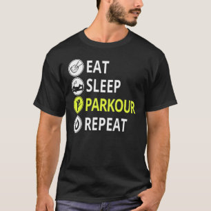 食べスリープパークールリピーターランニングパークールフリーT型 Tシャツ