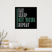 食べスリープビューの取得の繰り返し – 感動的 ポスター (キッチン)