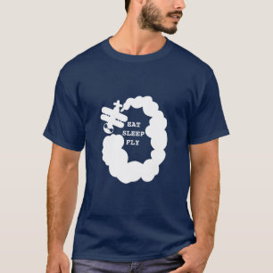 食べスリープフライ 航空機パイロットギフトアイディア Tシャツ