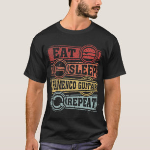 食べスリープフラメンコギターリピート Tシャツ