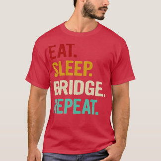 食べスリープブリッジおもしろいリピートBridge PlayerカードG Tシャツ