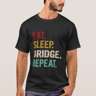 食べスリープブリッジおもしろいリピートBridge PlayerカードG Tシャツ