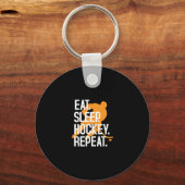 食べスリープホッケーおもしろいスポーツホッケー キーホルダー (正面)