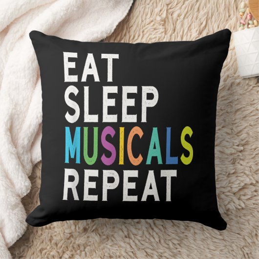 食べスリープミュージカル繰り返し、ブロードウェイ演技ギフト クッション (ブランケット)