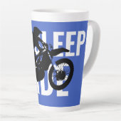 食べスリープライドモトクロスバイクポップ・アートのスポーツ カフェラテマグ (右アングル)