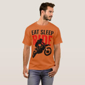 食べスリープライドモトクロスバイクポップ・アートのスポーツ Tシャツ (正面フル)