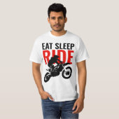 食べスリープライドモトクロスバイクポップ・アートのスポーツ Tシャツ (正面フル)