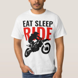 食べスリープライドモトクロスバイクポップ・アートのスポーツ Tシャツ