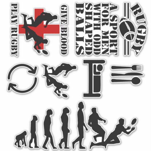 食べスリープラグビーリピート シール (正面)