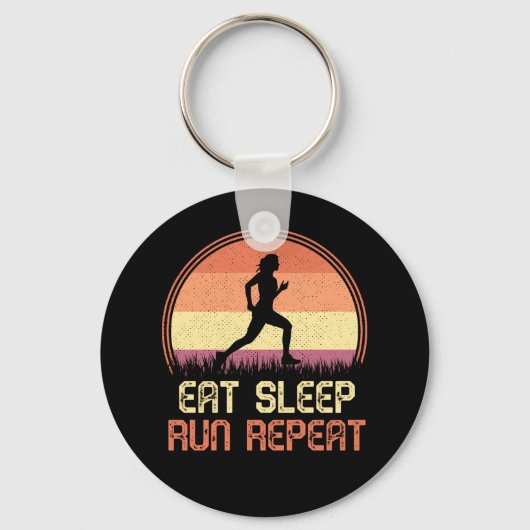 食べスリープリポートレトロアスリートマラソン キーホルダー (正面)