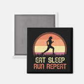 食べスリープリポートレトロアスリートマラソン マグネット (正面/裏面)