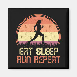 食べスリープリポートレトロアスリートマラソン マグネット