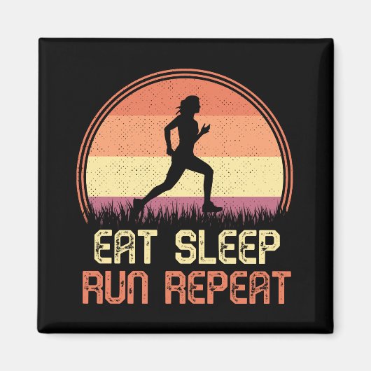 食べスリープリポートレトロアスリートマラソン マグネット (正面)